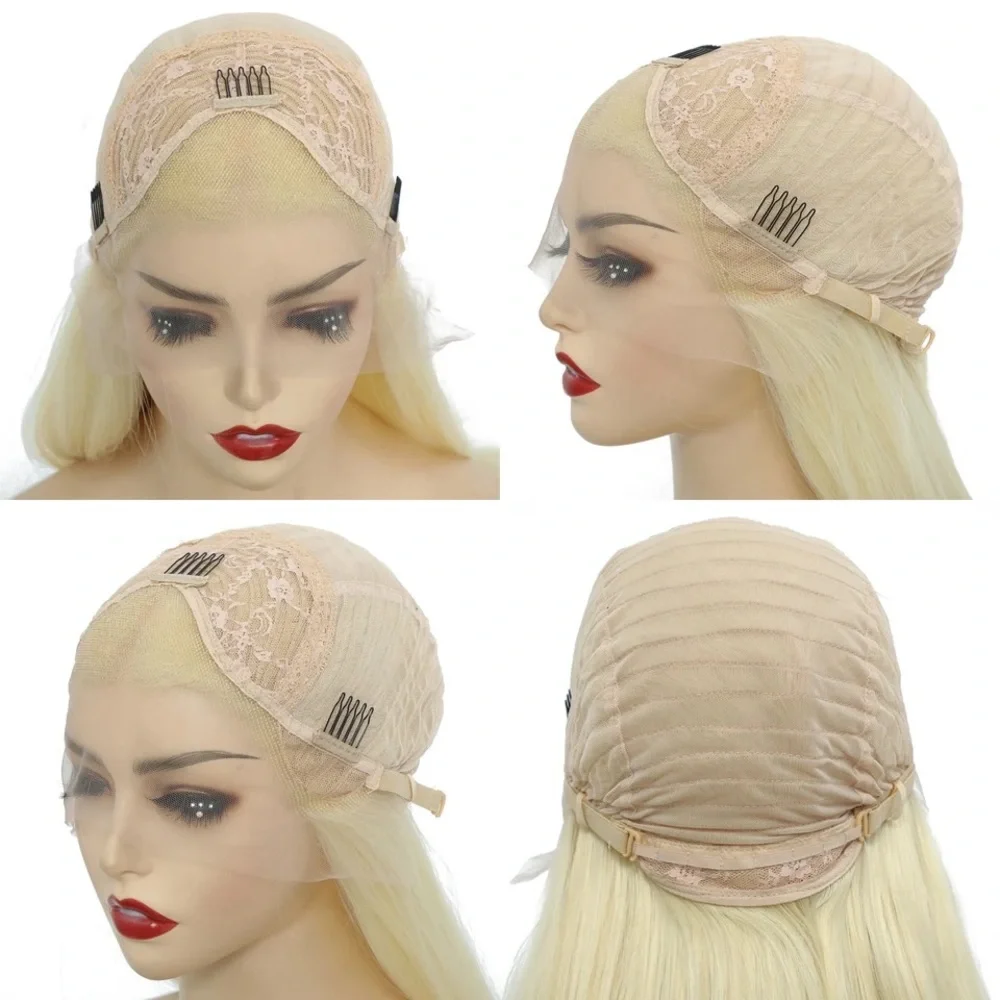 24” HUMAN HAIR BLEND ORANGE BLONDE BODY WAVY  LACE FRONT WIG *NEW**